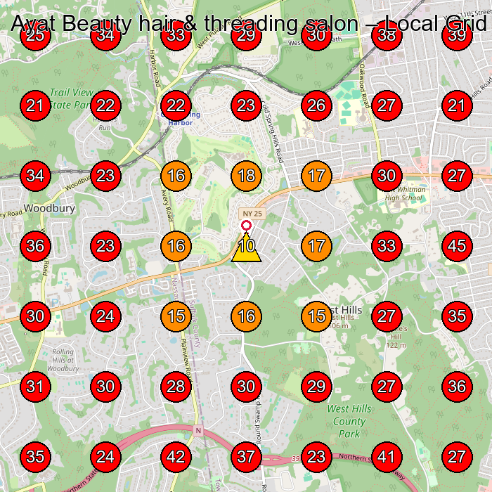 Ayat Beauty hair & threading salon GeoGrid visibility map for Hair Salon in None
